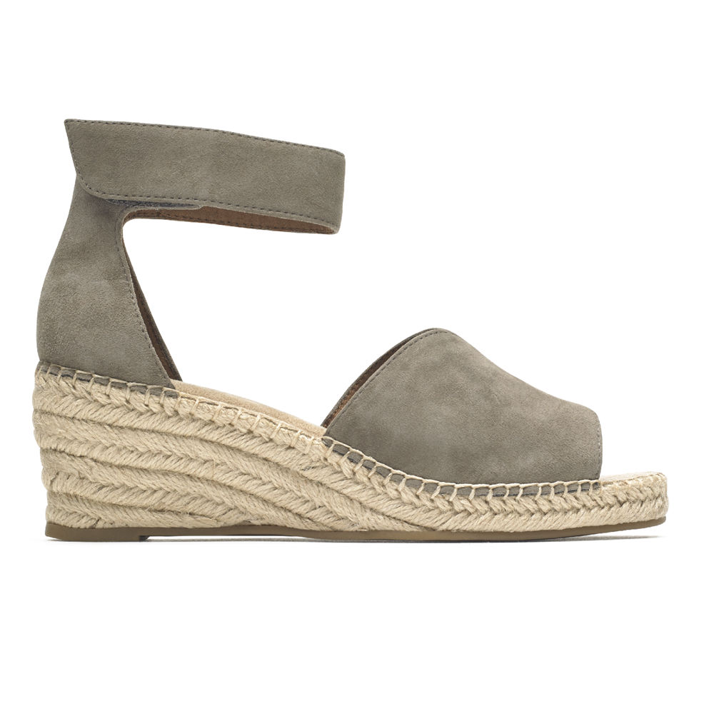 Rockport Sandals For Womens Grey - Marah Peep Toe Espadrille - YQ1895607